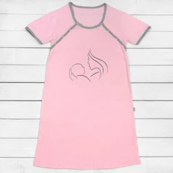 Женская сорочка для беременных, розовая