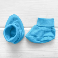 Пинетки для новорожденных интерлок-пенье голубой